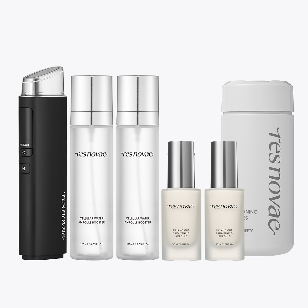 [넾다세일] 레스노베 코어 임팩트(블랙)+앰플30ml 2개(종류선택)+부스터120ml 2개+전용티슈 / 홈케어 뷰티디바이스 올인원 세트 - 상품 이미지