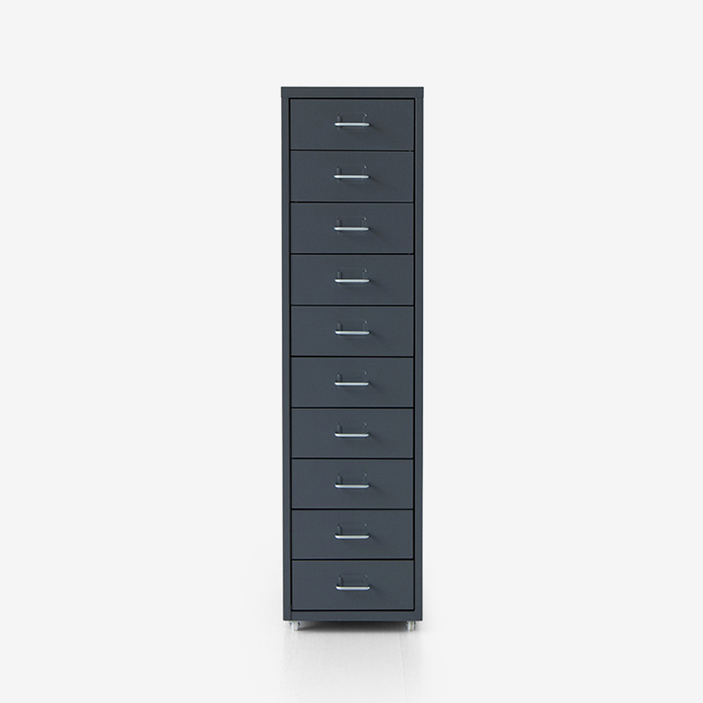 피하 서랍장 280X410X1090MM, 10단, 다크그레이 9003.4659 - 메인 이미지