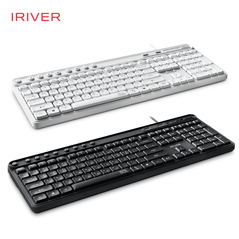아이리버 항균 2PORT HUB 무소음 유선 키보드 K601U 블랙 이미지 8