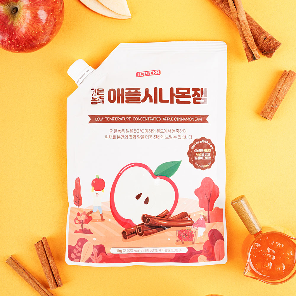 쥬피터 저온농축 과일 애플시나몬 잼 1kg - 상세 이미지 3