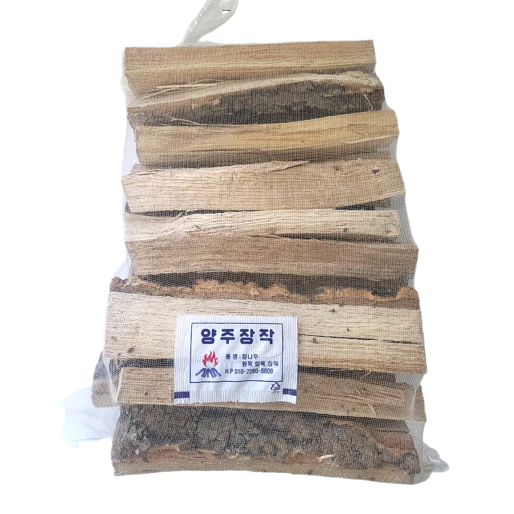 잘타는 국산 참나무 캠핑 장작 업소용 불멍 원목 화목 미니 압축 장작 불쏘시개 땔감 9kg - 메인 이미지