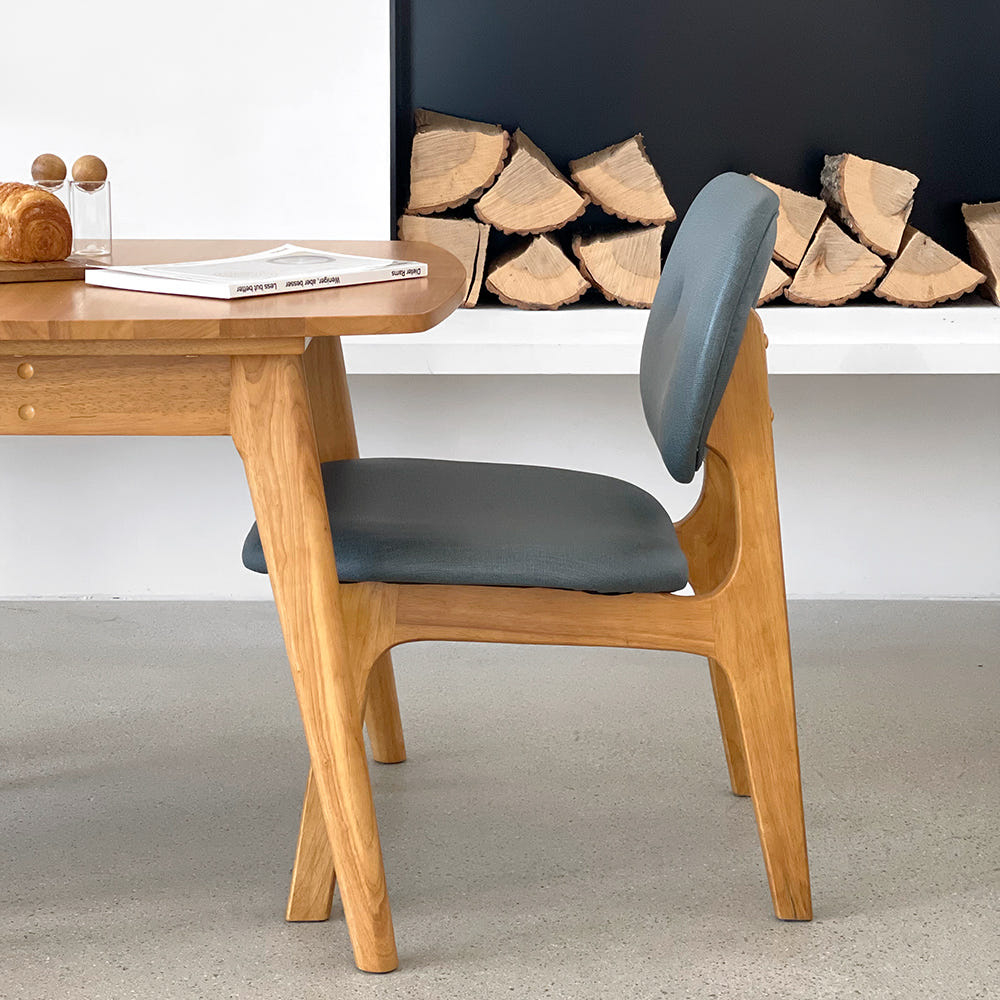 로포텐 올라 원목 2인용 식탁세트 낮은 식탁+의자2, 850mm, 베이지그레이