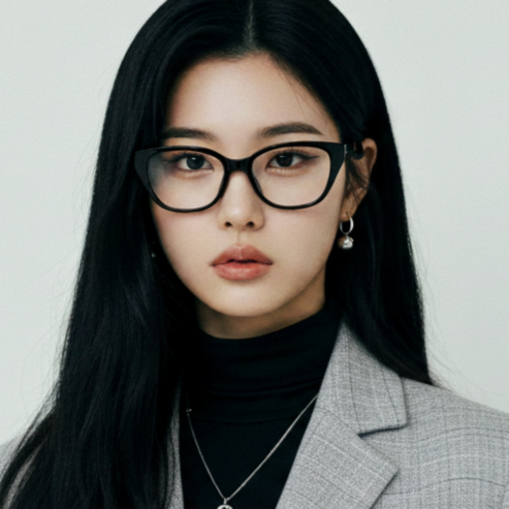 켓아이 긱시크 세련된 뿔테 안경 블루라이트차단 보호안경 체리 그레이 투명 안경테 이미지 8