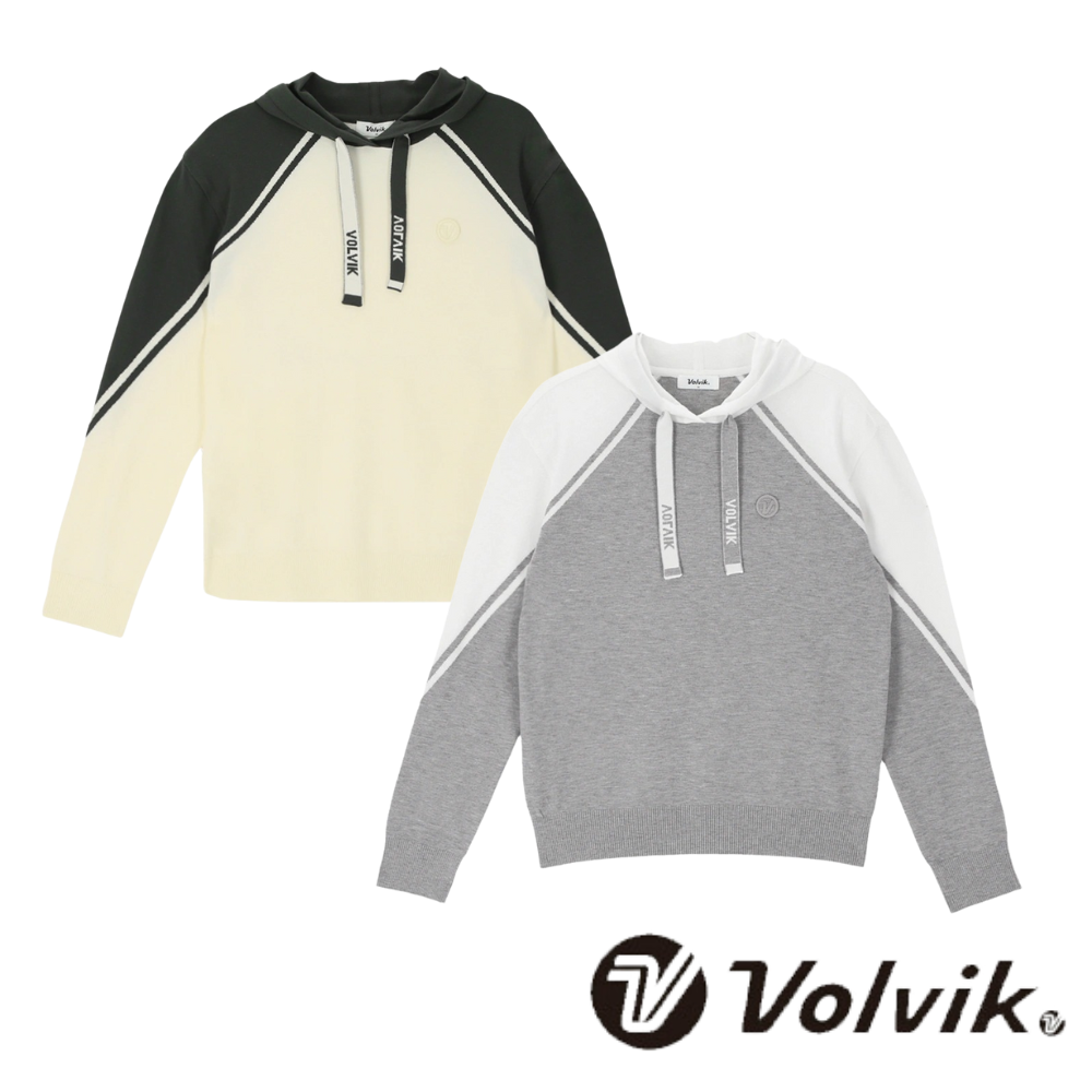 볼빅 골프웨어 여성골프웨어 여성골프니트 간절기 후드 니트 티셔츠 긴팔 상의 VLKTP901 - 상품 이미지