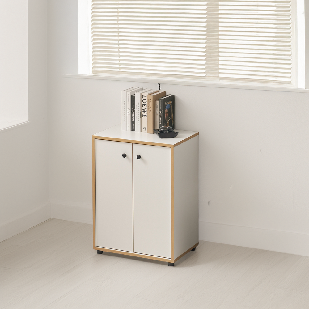 세렌 베란다 침대옆수납장 폭좁은 틈새 얇은 높은 다용도실 수납장 600x400x800, 2단, 화이트 - 상세 이미지 2