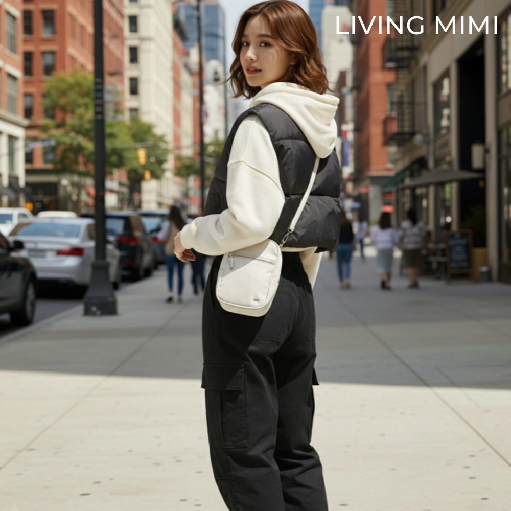 리빙미미 여행용 크로스백 유럽여행가방 슬링백 가벼운 여성 미니백 해외 핸드폰 안티스키밍