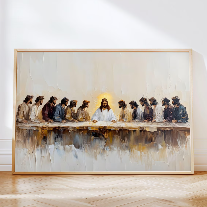 기독교 액자 최후의만찬 예수님그림 명화 캔버스 포스터 A4 - 상품 이미지
