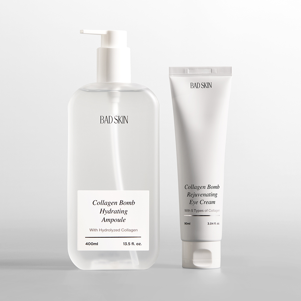 [콜라겐 링클케어 SET] 배드스킨 콜라겐 폭탄 앰플 400ml + 아이크림 90ml - 상품 이미지