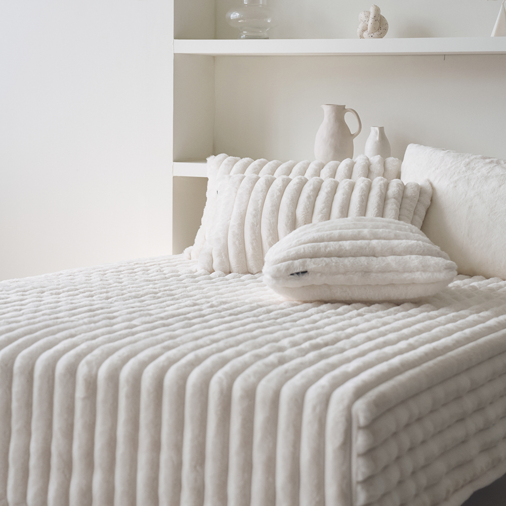 몽글몽글 소프티 밍크 라떼 매트리스 커버 겨울 침구 침대 가리개 덮개 SS