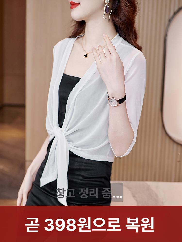 댄스복 가디건 셔츠 시스루 줌바복 중년 빅사이즈 메쉬 블랙 M - 상세 이미지 4