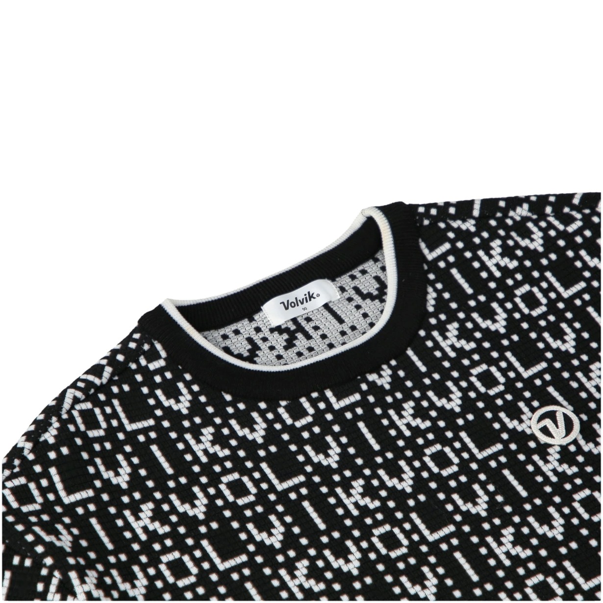 볼빅 골프웨어 여성골프웨어 여성골프니트 티셔츠 간절기 로고 패턴 라운드 긴팔 상의 VLKTP902 - 상세 이미지 4