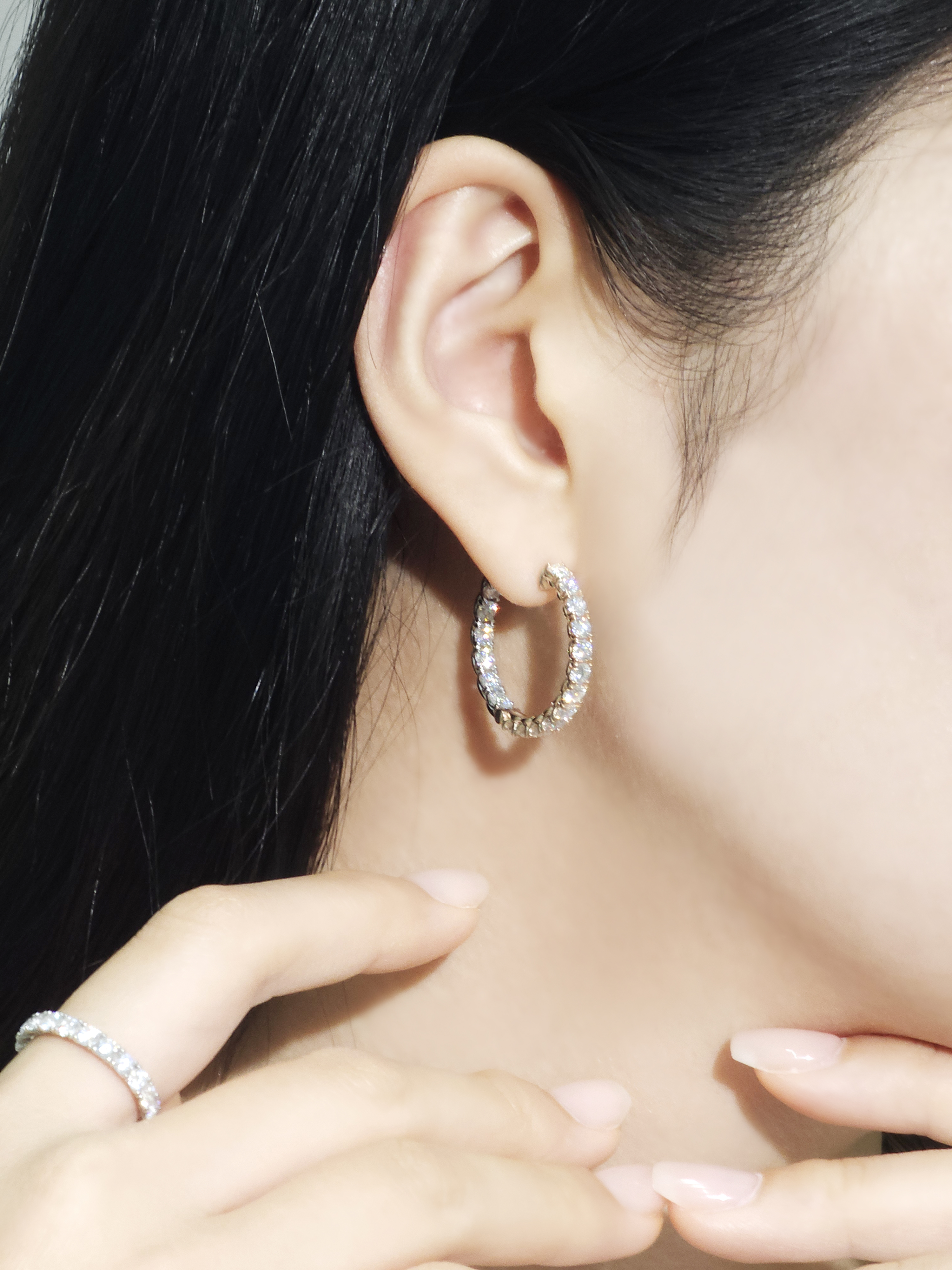1부 랩다이아 원터치 링 귀걸이 랩다이아몬드 14k 18k 이미지 6
