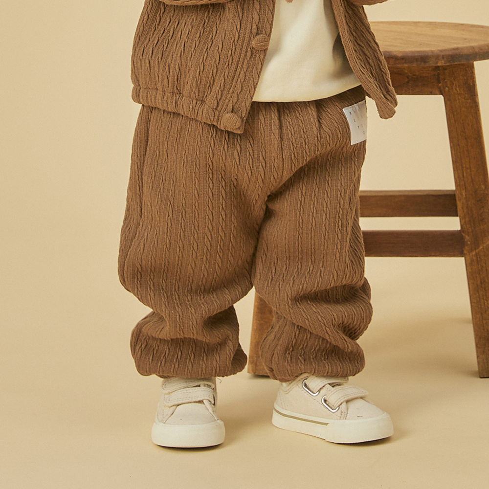 빌리 르본 기모 밴딩팬츠-브라운 (12m~24m) - 상품 이미지