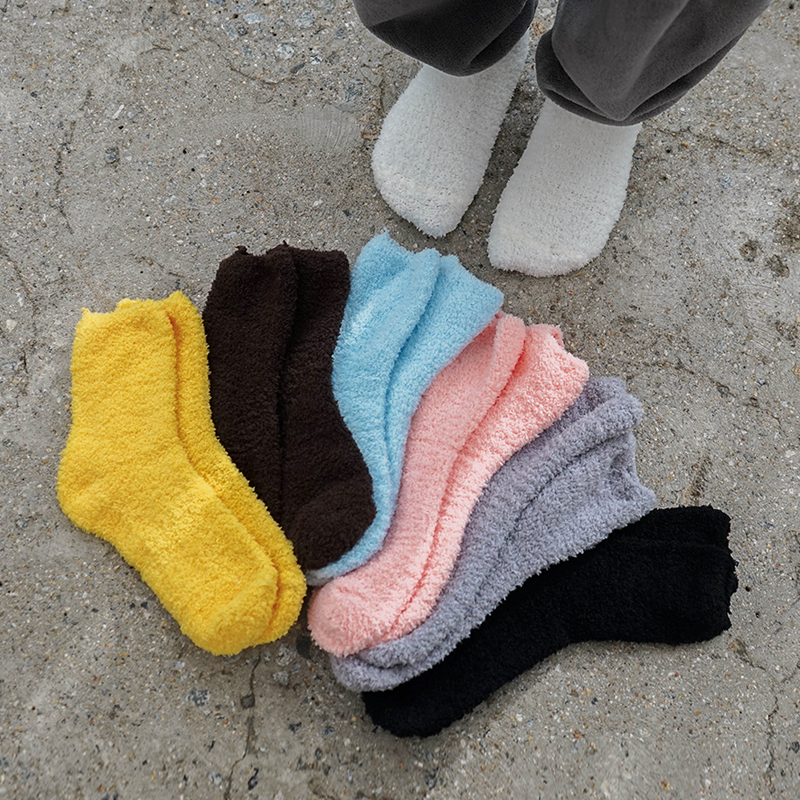 뽀송뽀송 여성 겨울 극세사 데일리 임산부 수면양말 - 상세 이미지 4