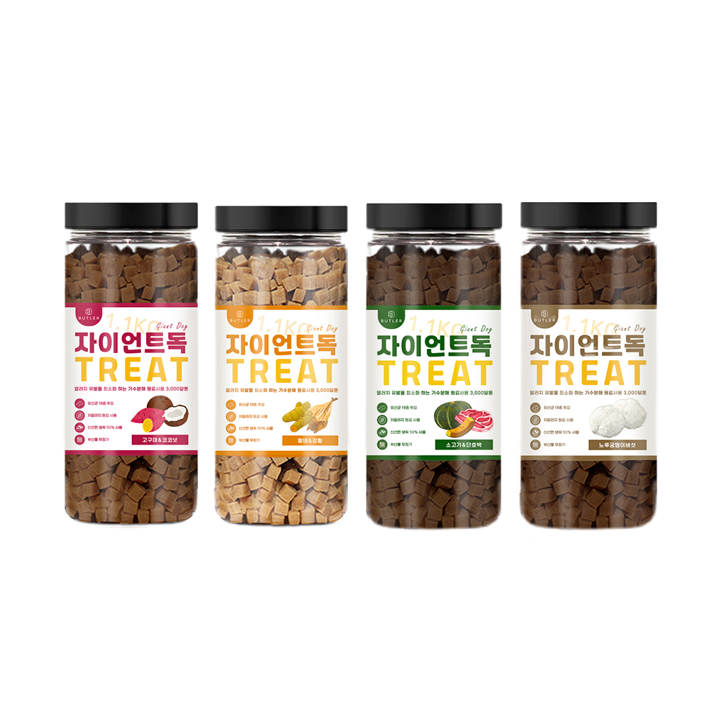 자이언트독 강아지 반려견 대용량 영양 간식 1.1kg 4종 모음 - 메인 이미지