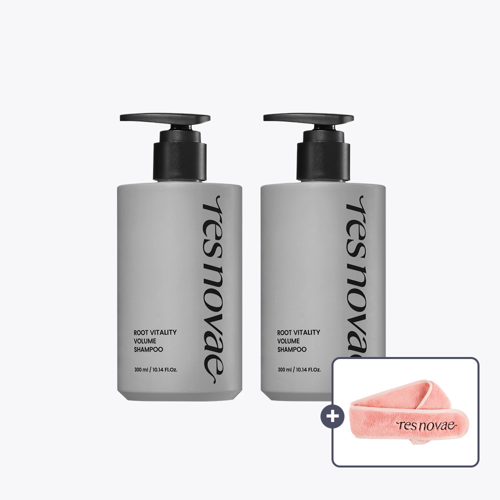 [넾다세일] 레스노베 루트 바이탈리티 볼륨 샴푸 300ml 2개+세안밴드 증정 - 상품 이미지
