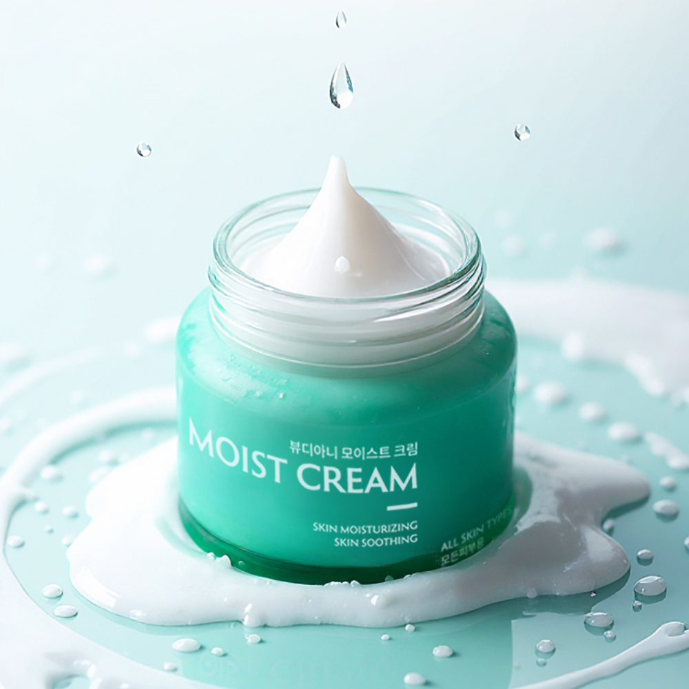 뷰디아니 모이스트 수분크림 50ml 쉐어버터 히알루론산 속건조 피부진정 저자극 보습크림 - 메인 이미지