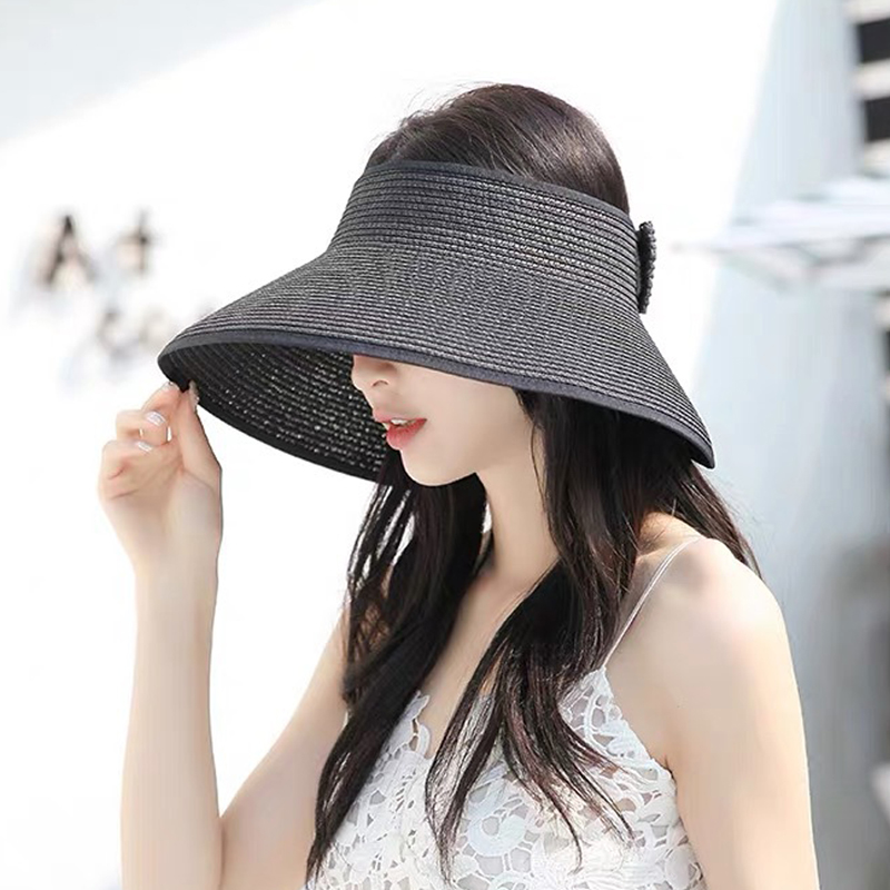 물놀이 피크닉 야외 여성 패션모자 와이드 리본 돌돌이 썬캡 이미지 6