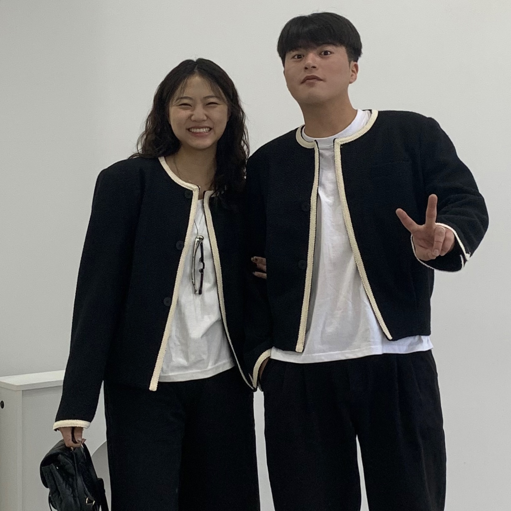 여성 트위드자켓 노카라 보이핏자켓 - 상품 이미지