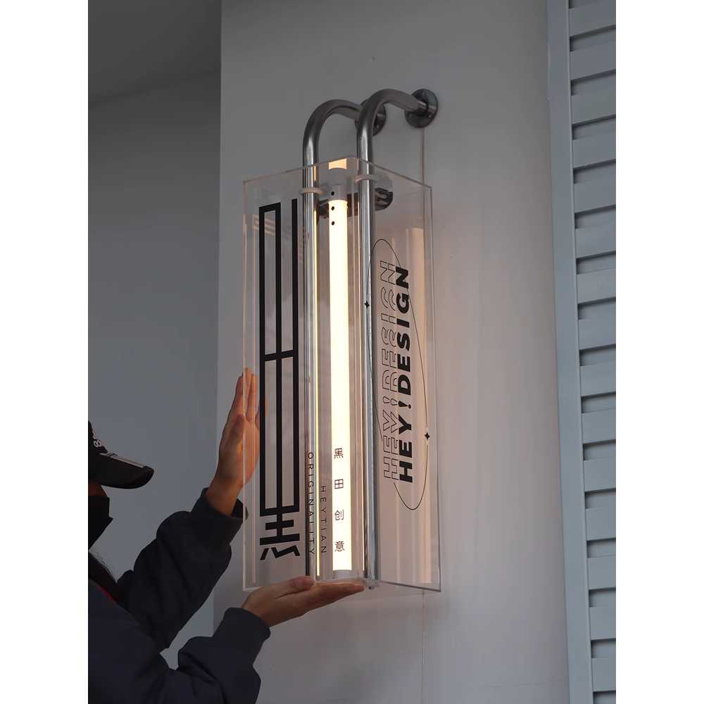 LED돌출간판 쇼윈도인포 아크릴 조명 세트 주문제작 60x20x20cm 따뜻한 빛 이미지 6
