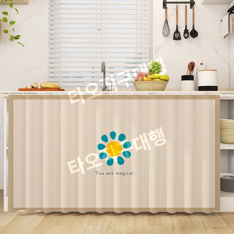 싱크대하부장가림막 팬트리 싱크대가림막 블라인드 커버 주방 씽크대 신발장 커튼 - 상세 이미지 4