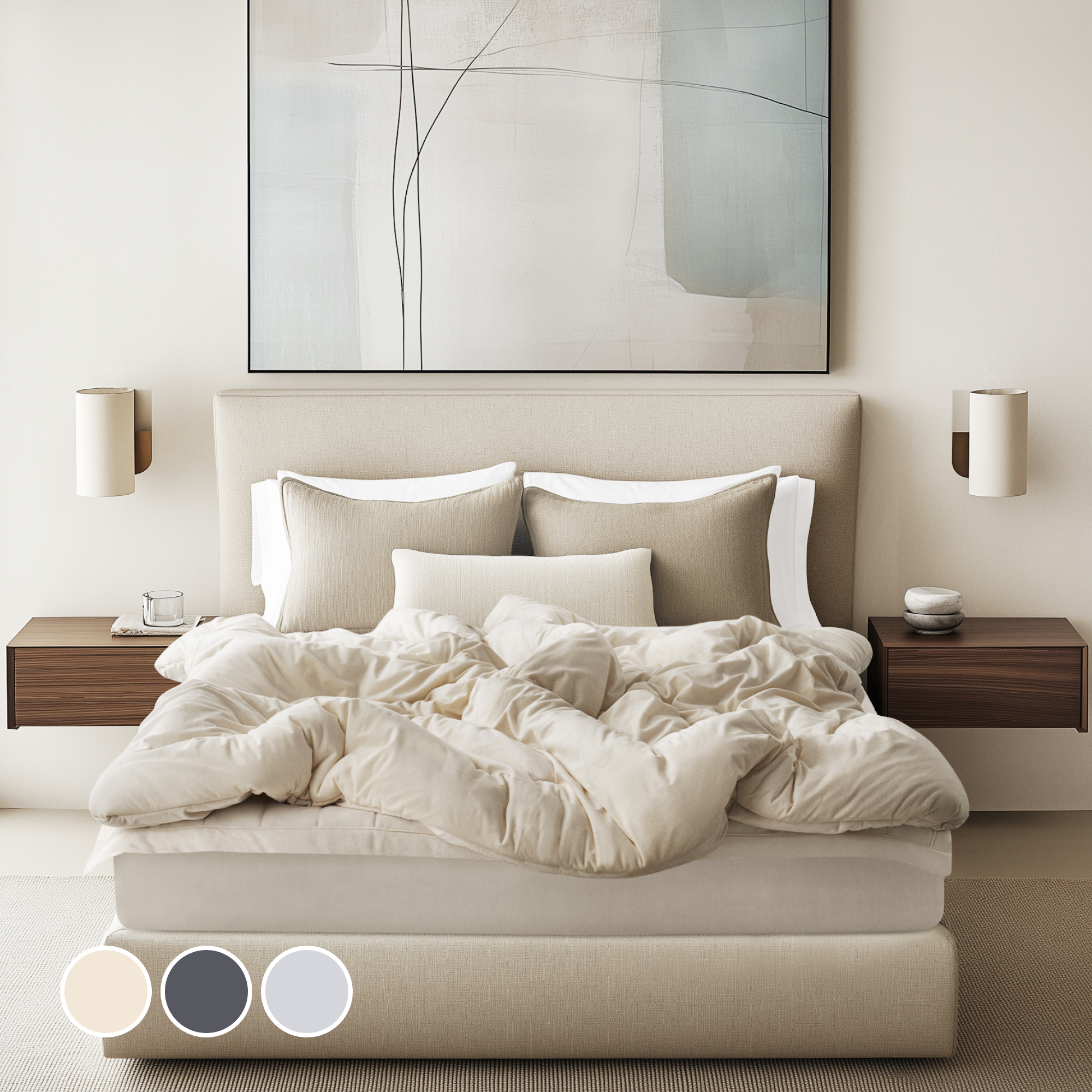 [네이버 단독] 프랑떼 극세사 이불세트 침대패드+차렵이불 겨울 고밀도 침구세트 SS