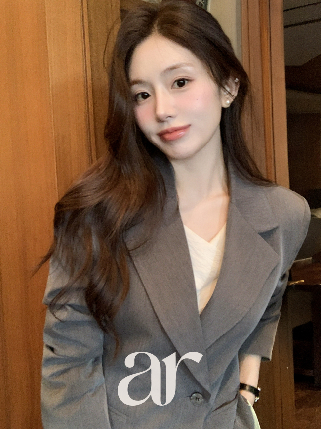 [자체제작] 싱글 자켓 핀턱 쇼츠 그레이 셋업 st2950 이미지 4