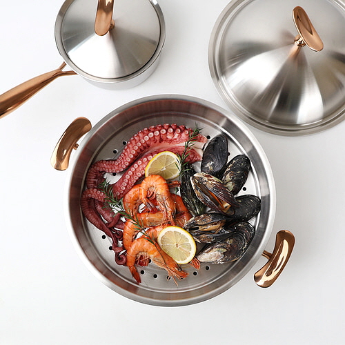 베세머 오리진 통5중 316스텐 냄비 인덕션 밀폐유 전골 찌개 / 28cm, 양수웍냄비+스티머 - 상세 이미지 2