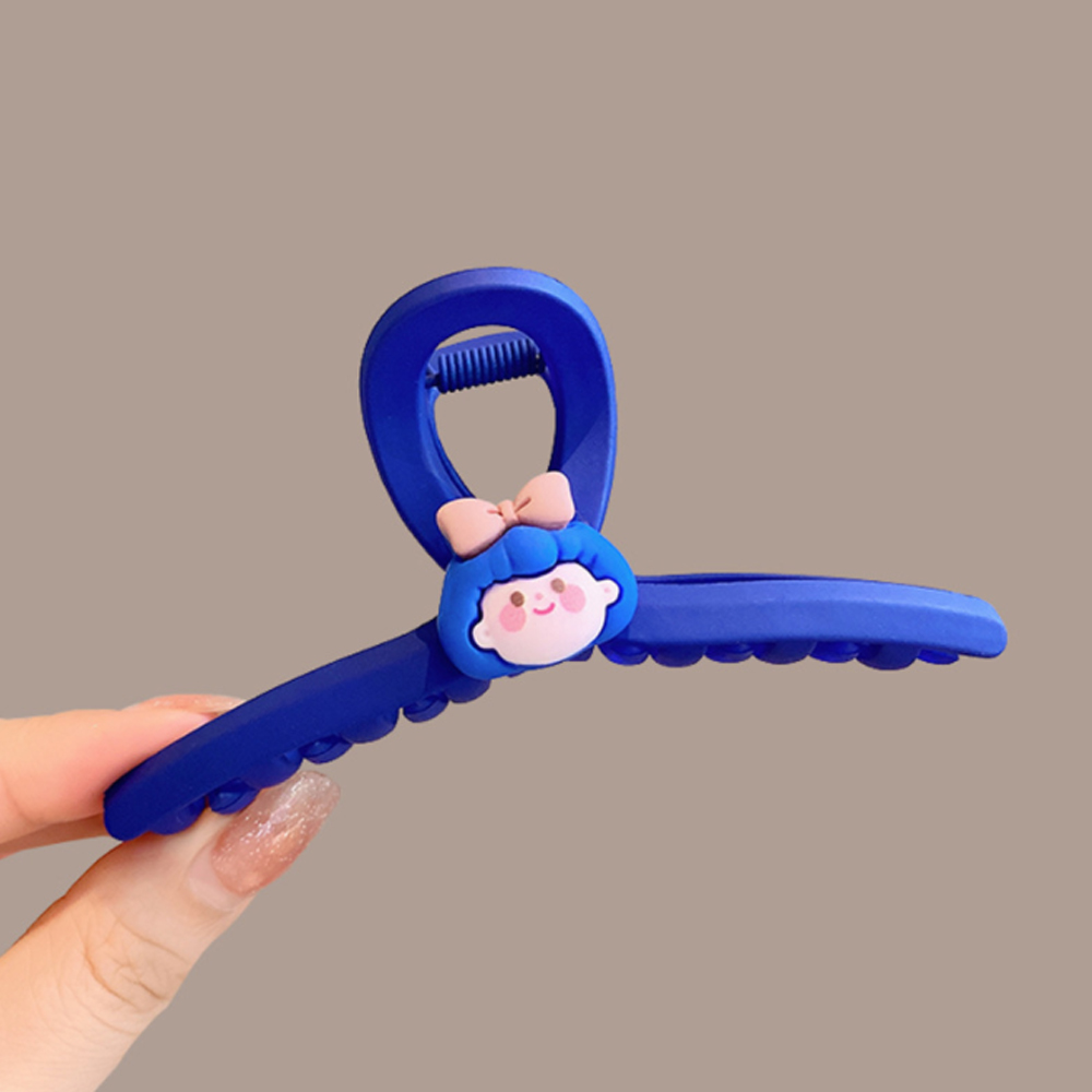 대형 블루 클립 헤어 머리핀 큐티 엑세서리 올림머리 왕집게 4종 - 상세 이미지 4