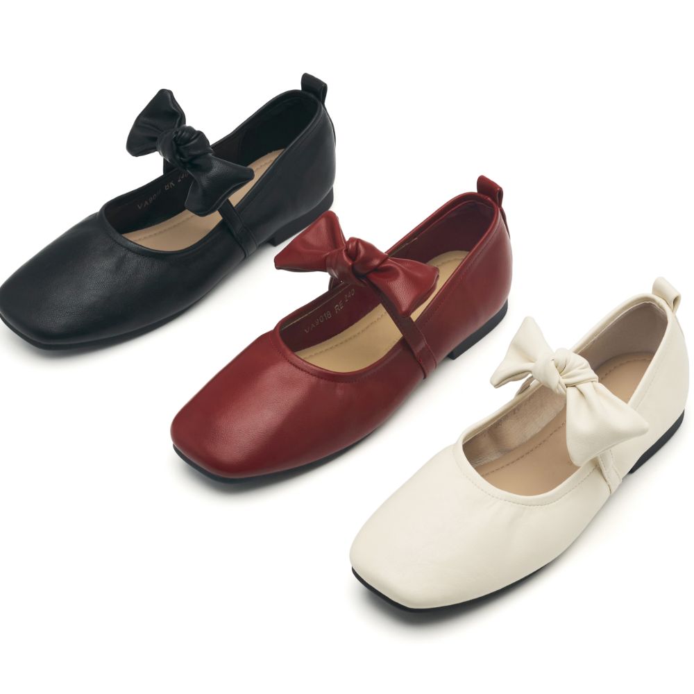 스퍼 오드 소프트 스퀘어 리본 메리제인 플랫슈즈 1.5cm -VA9018 (3color) - 상세 이미지 5