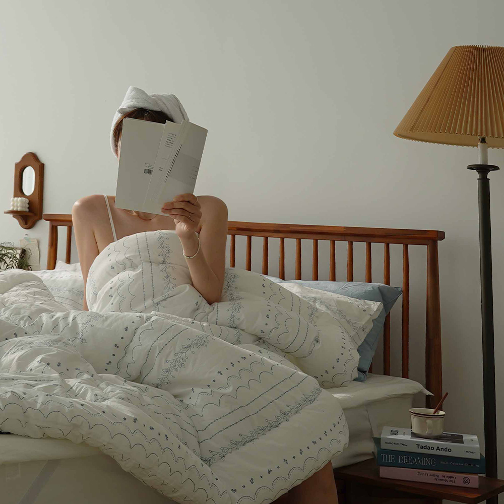 순면 고밀도 60수 워싱 먼지없는 이불 빈티지 사계절 호텔 차렵이불