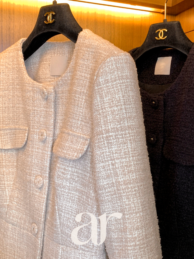 포켓 트위드 H라인 롱 긴팔 원피스 op16224