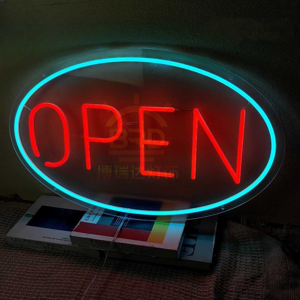 오픈 간판 LED 안내판 카페 상점 홍보 네온사인 보드 A형 45x38cm - 상세 이미지 2