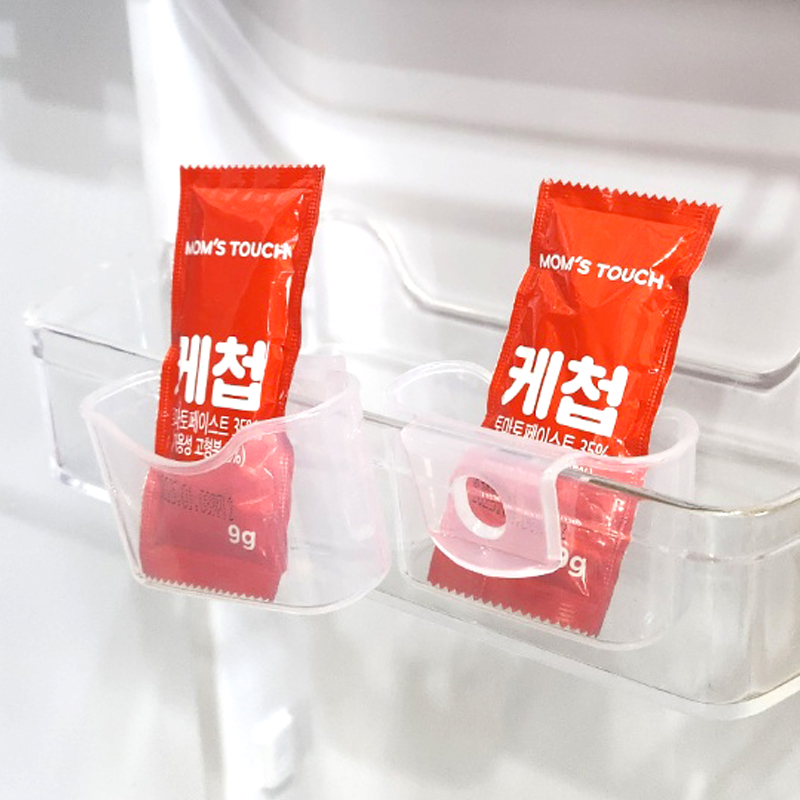 주방 냉장고 정리함 다용도 보관 정리 칸막이 걸이형 소스 미니 포켓 2P - 상품 이미지