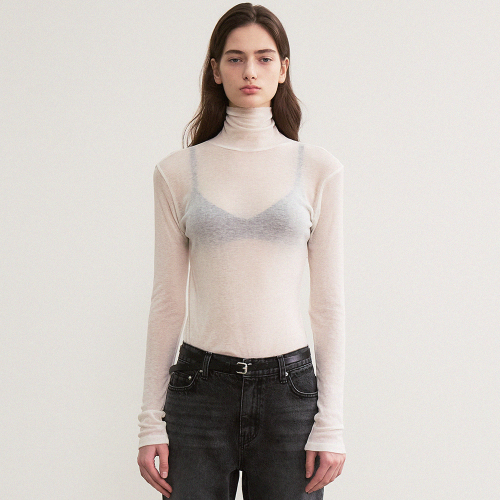 wool turtle-neck top (ivory) - 상품 이미지