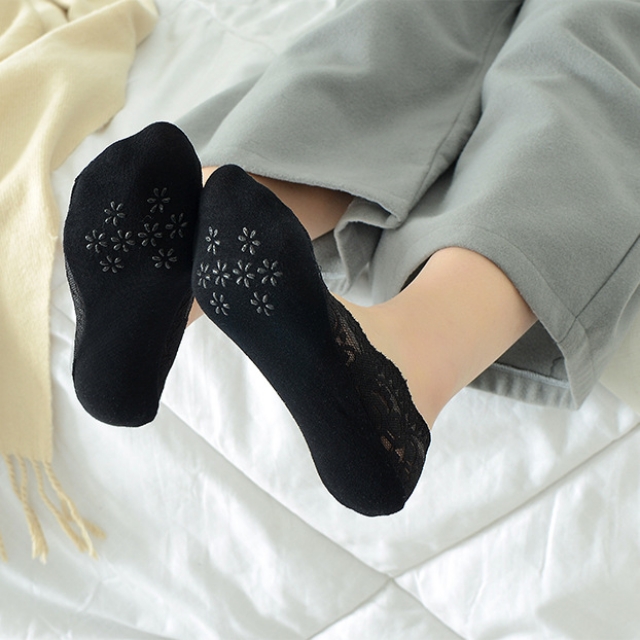 여성 여름 페이크삭스 5종 안벗겨지는 풋커버 시스루 매쉬 덧버선 레이스 실리콘 덧신 - 상세 이미지 3