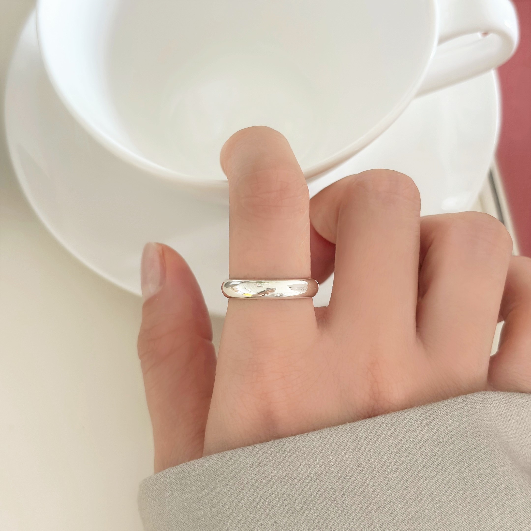 925silver 엥게이지 은반지 민자반지 3mm,4mm 우정 커플 레이어드링 - 상세 이미지 3