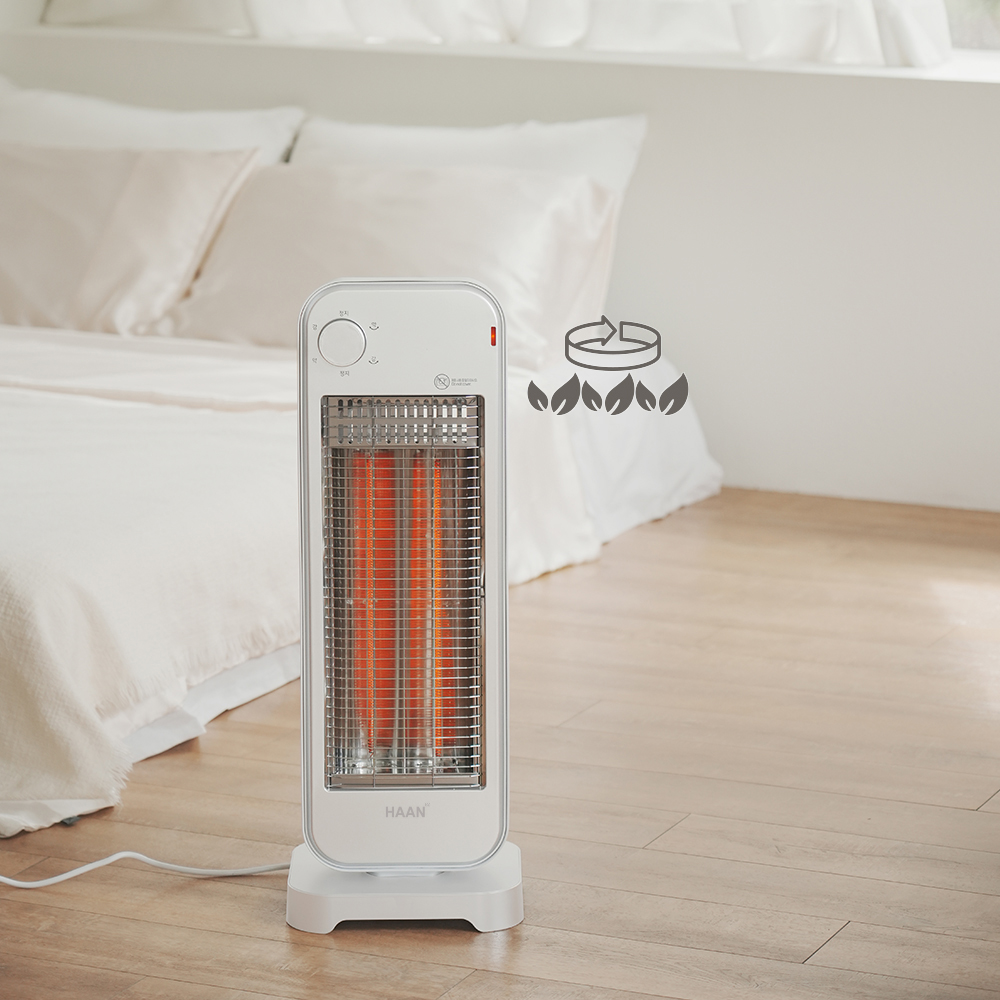 한경희 나노카본 전기히터 스탠드형 소형 거실용 원룸 난방기 수동조작 화이트