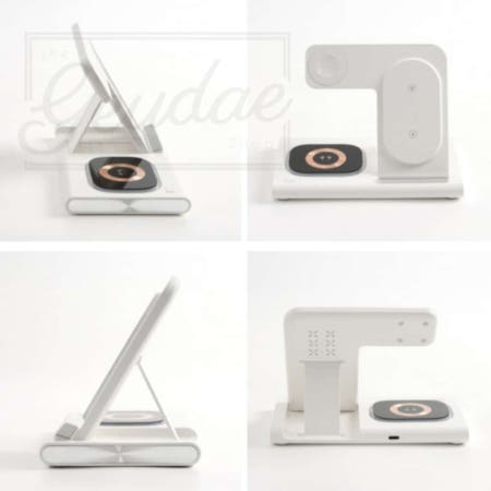 그대여 멀티 고속무선충전기 IOS용 흰색 워치충전거치대