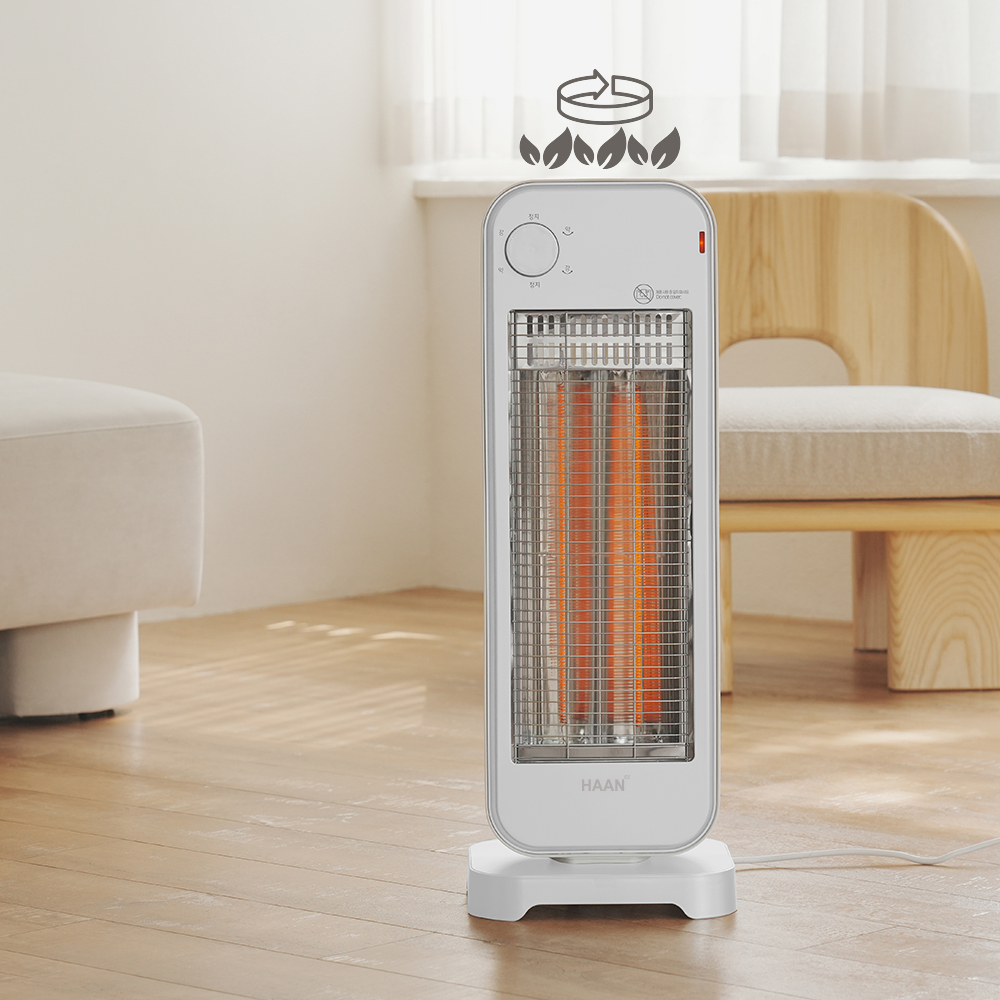 한경희 나노카본 전기히터 스탠드형 소형 거실용 원룸 난방기 수동조작 화이트