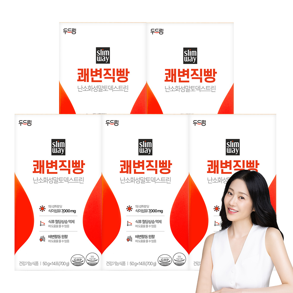 [두드림] 슬림웨이 쾌변직빵 배변활동도움 식이섬유 혈당상승억제 14포, 5개 - 상품 이미지