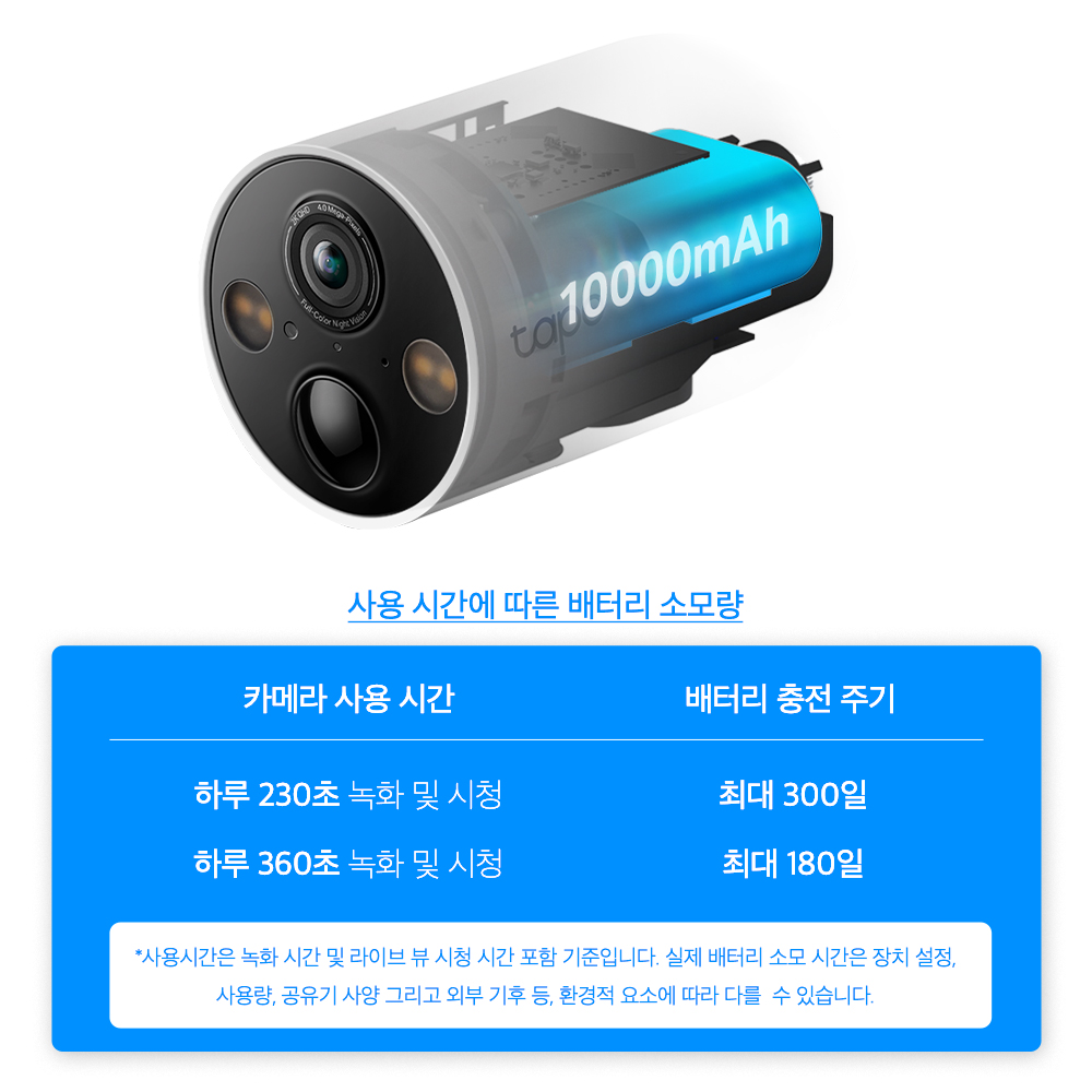 티피링크 Tapo C425 KIT 태양광 충전 400만화소 야간 풀컬러 무선 배터리 실외용 카메라CCTV 이미지 8