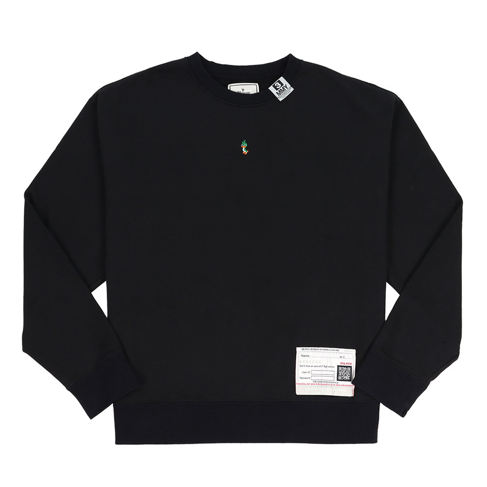 미하라 야스히로 DUCK 엠브로이더리 스웨트셔츠 A13PO652 BLACK - 메인 이미지