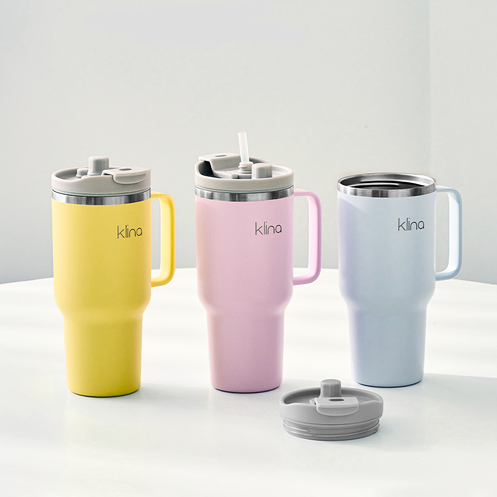 클리나 대용량 텀블러 보온보냉 빨대 텀블러 900ml, 블루 - 상세 이미지 4