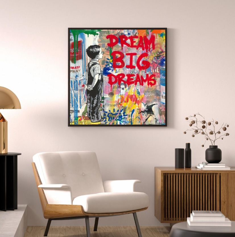 뱅크시작품 그림 팝아트 그래피티 아트포스터 벽꾸미기 DREAM BIG DREAMS A4 - 상세 이미지 4