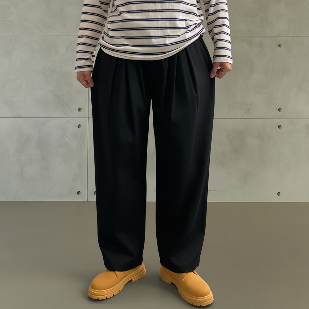 1+1 남자 면 치노 워크 테이퍼드핏 가을 팬츠 - 상세 이미지 2