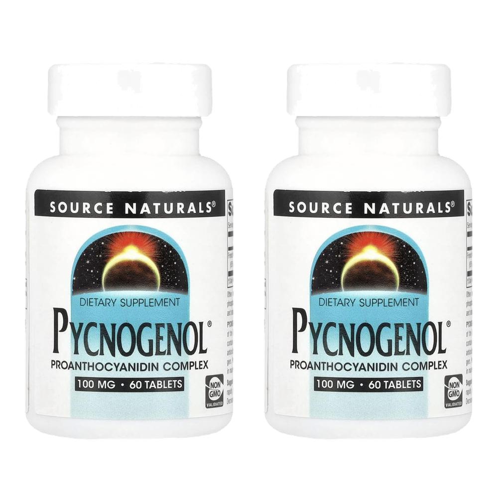 소스내츄럴스 피크노제놀 프랑스 해송 소나무 껍질 추출물 100mg Pycnogenol 60정 (2개) - 상품 이미지