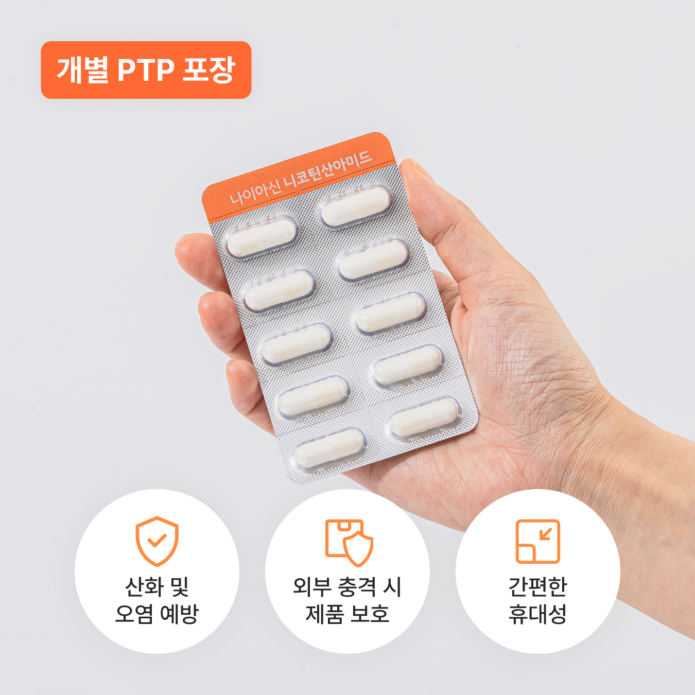 [개별포장] 글로오리진 비타민B3(고용량 500mg) 니코틴산아미드 나이아신아마이드 100캡슐, 1개 - 상세 이미지 3