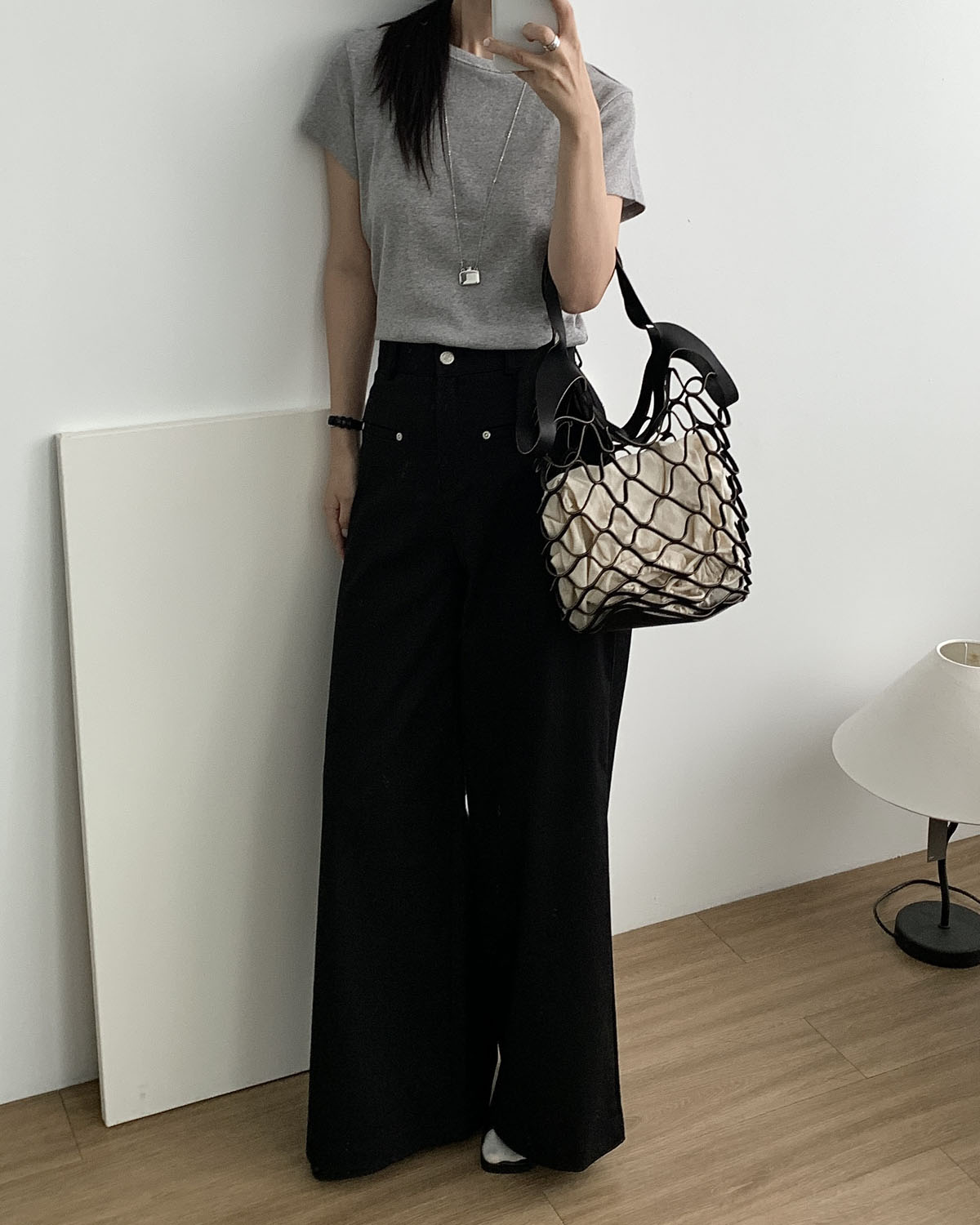 [S당일] 베르 와이드 부츠컷 팬츠 하이웨스트 스판바지 웨어링무드 (2c) - 상세 이미지 5