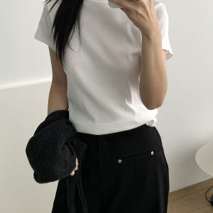 [일부당일] 토리티 반팔 여자 무지 잔골지 라운드넥 데일리 기본티 웨어링... 착용 후기 | 사이즈/핏 총정리 - 상품 이미지 2